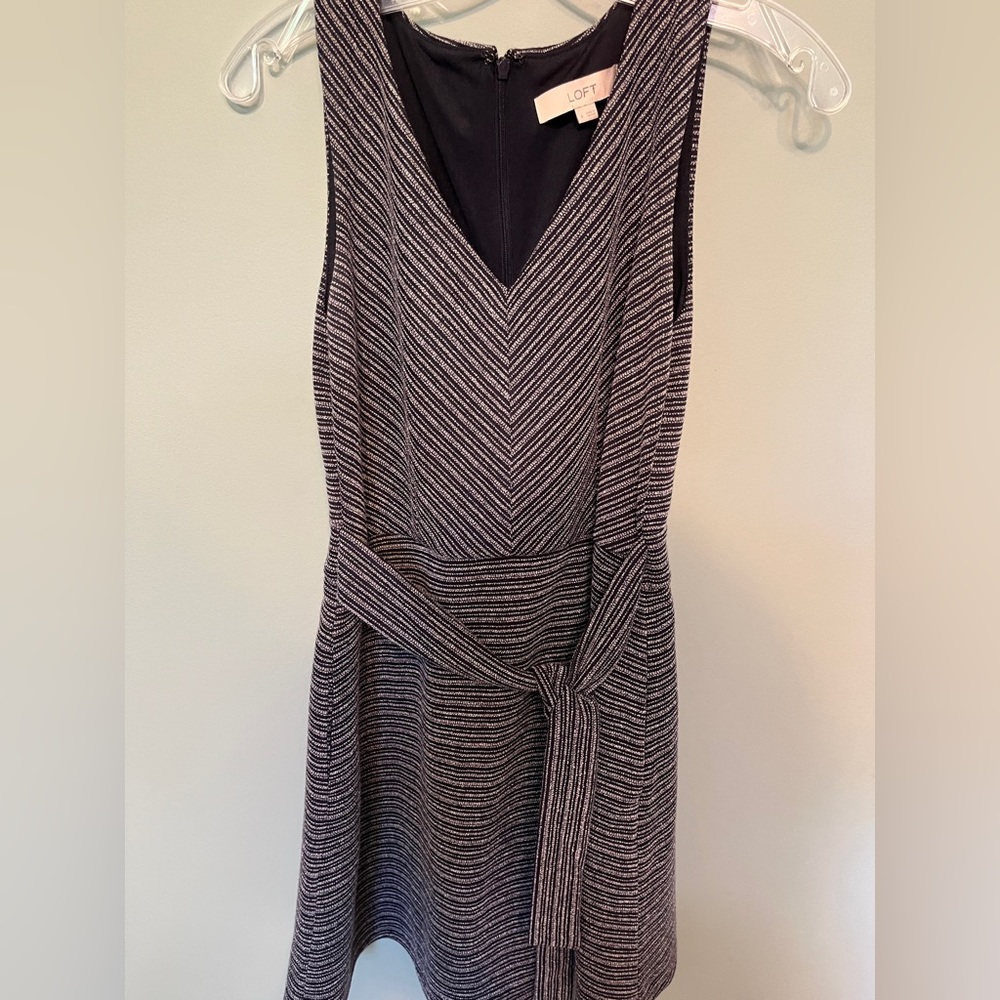 Loft navy blue striped dress